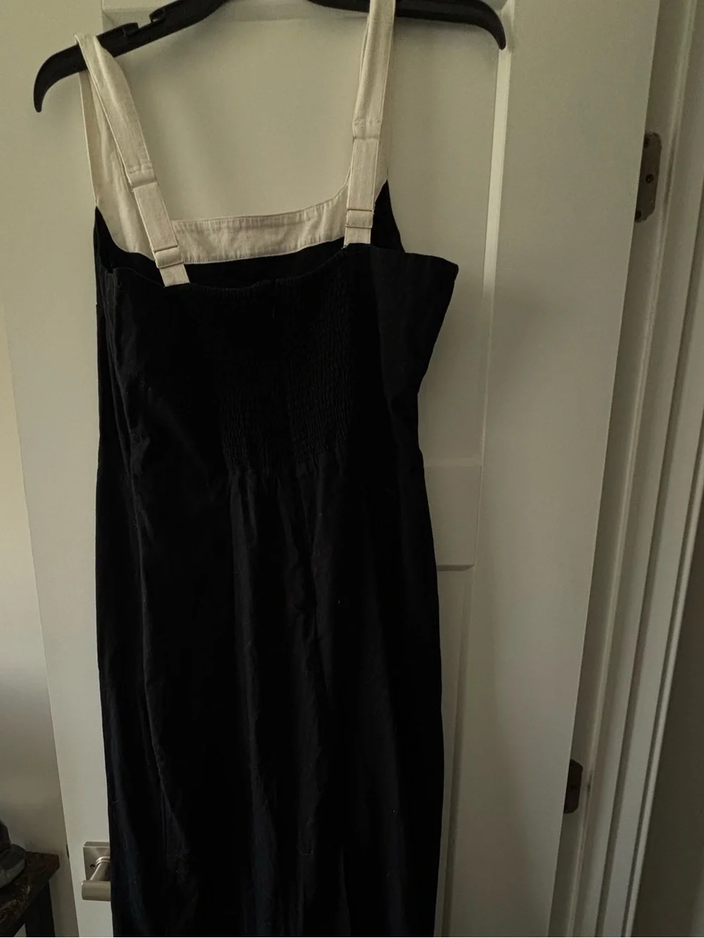 Abercrombie & Fitch Black Linen Dress with Cream Trim XLT